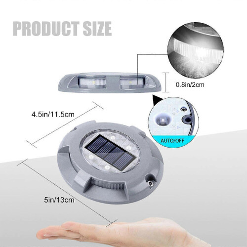 Solar LED Deck Lights Outdoor Pathway Step Lighting IP68 Waterproof 2 Pack 2