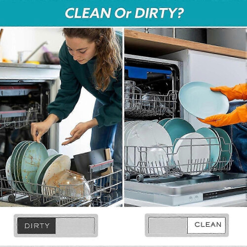 Dishwasher Magnet Clean Dirty Sign, Aluminum Plastic Board, Universal Compatibility 2