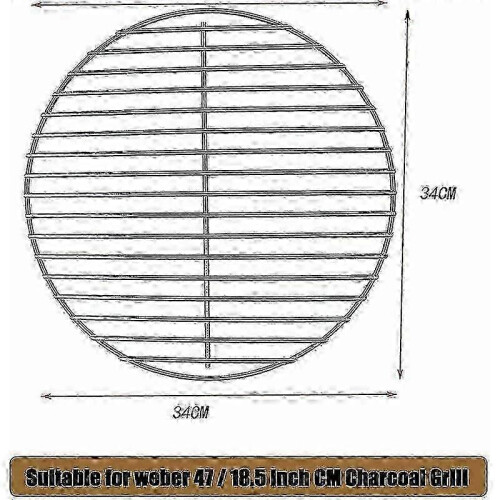 Charcoal Grill Grate 34 cm Diameter Enhanced Airflow for Heat Retention 1