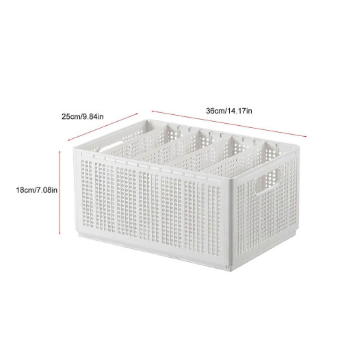 Foldable Pants Storage Box with Adjustable Dividers, White 5 Grids Closet Organizer for Wardrobe 1