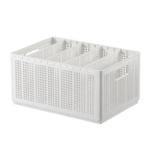 Foldable Pants Storage Box with Adjustable Dividers, White 5 Grids Closet Organizer for Wardrobe 2