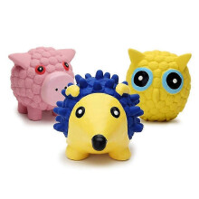 Giocattolo da masticare in lattice per cani, ideale per cani che digrignano i denti, palla sonora per giocare e per il riporto, colore giallo.