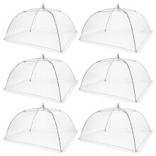 6St Duurzame Witte Voedselkoepels Met Metalen Frame, Insectbescherming