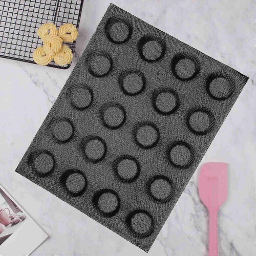 Silicone Baking Mold 20 Cavity Round Bread Cake Pizza Non-stick Tray 1