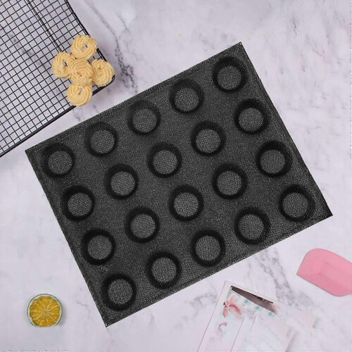 Silicone Baking Mold 20 Cavity Round Bread Cake Pizza Non-stick Tray 2
