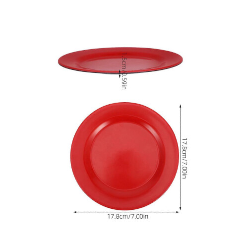 Red Dinnerware Plates for Storage 4Pcs Round Lightweight Plates 1