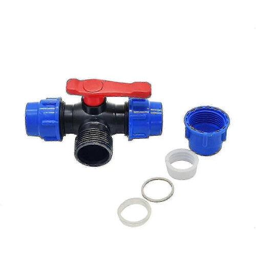 50mm 3-Way Ball Valve for PE PVC Pipe Quick Connect Switch 2