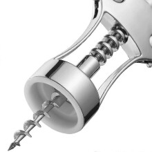 Stainless Steel Wing Corkscrew Wine Bottle Opener with Zinc Alloy Body and Ergonomic Handle