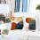 Linen Blend Cushion Covers 45x45 cm, 4PCS Geometric Pattern Decorative Pillowcases 3