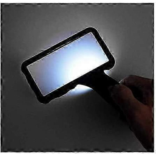 Lupa rectangular de mano con luz LED, aumento de 10x para lectura. 2