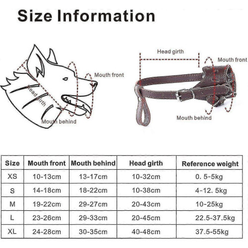Adjustable Leather Dog Muzzle with Breathable Air Holes for Small Medium Large Dogs 2