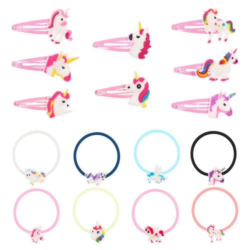 16St Haarversiering Set Unicorn, Ponytail En Armband
