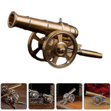 Kleine Messingkanone, Deko-Modell, Retro-Statue, goldfarben, 14 cm, Heimdekoration