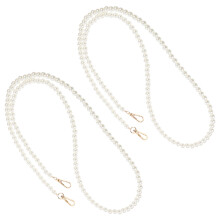 2St Verwijderbare Parel Tasketting Voor DIY Handtassen Wit