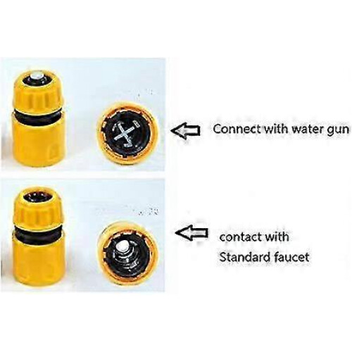 Hose Quick Connector 1/2" DN15, 2 Pack Orange Yellow Plastic Fitting for 16mm OD Hose 1
