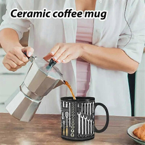 Mechanic Toolbox Set Ceramic Mug with C-Shaped Handle, Double-Sided Printed Graphics, Dishwasher and Microwave Safe 2