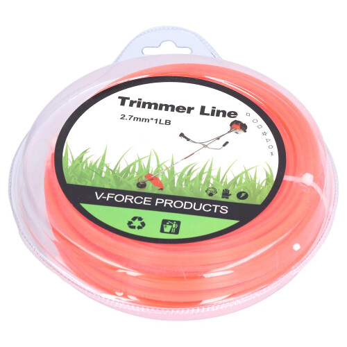 String Trimmer Replacement Line Compatible with Handheld Lawn Mowers 2.7mm Quadrate Red Nylon 461g 1