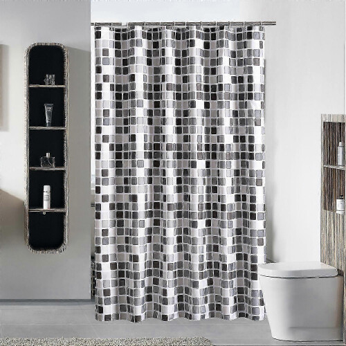 Duschvorhang 200 x 220 cm, wasserdicht, schimmelresistent, Polyestergewebe mit 3D-Druckdesign 1