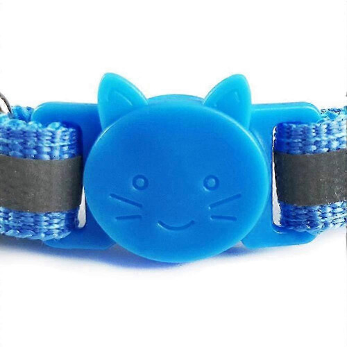 Cat Collar Reflective Adjustable Quick Release Safety Buckle with Bell 19-32cm 2
