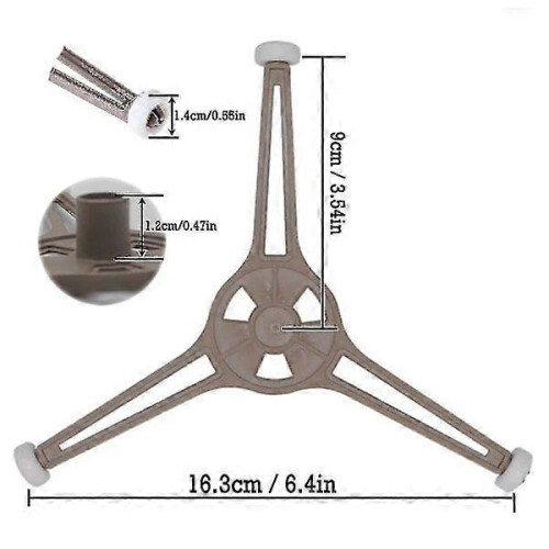 Microwave Turntable Stand Compatible with 24.5cm Flat Glass Plate Models, PPC Material, Triangular Design 1