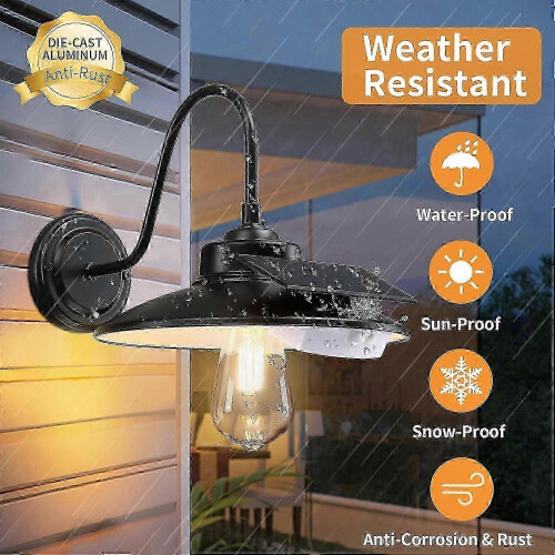 Solar Wall Lamp with Motion Sensor Vintage Barn Light Design 3 Modes IP65 Waterproof 2