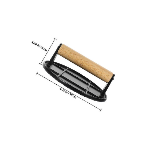Pressa per hamburger, pressa per hamburger con manico in legno per grigliare 1