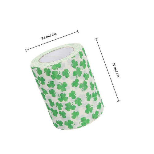 Toilet Paper Rolls 2-Pack with Clover Pattern, Compatible with Toilet, Wood Pulp Material 1
