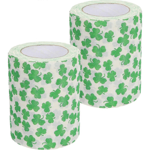 Toilet Paper Rolls 2-Pack with Clover Pattern, Compatible with Toilet, Wood Pulp Material 2