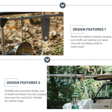 1Camping Hanging Hook Voor Tassen En Keukengerei Zwart Aluminium