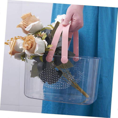Plastic Shower Basket with Handle, Drainage Design, Portable Storage Bin for Bathroom Kitchen 1