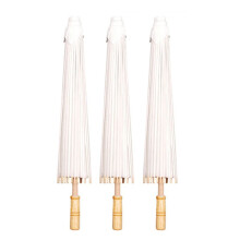 60cm Wit Papieren Parasol Bruiloft, Feestartikelen DIY Bamboe Paraplu, Bruidsshow Centerpieces, Foto Props