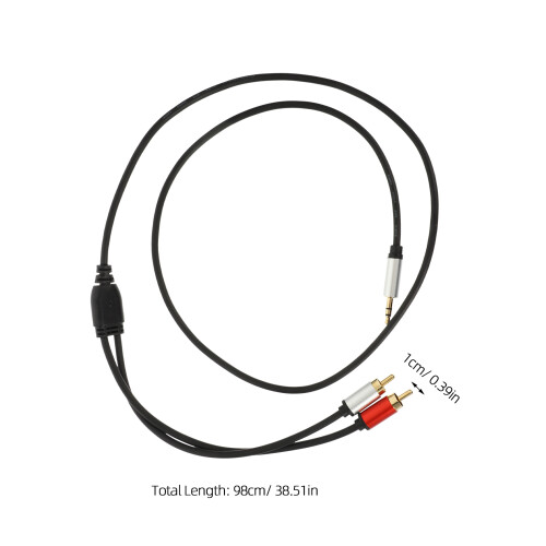 2St Audiokabel 3.5mm 2 Rca Versterker En Speaker Kabel 1