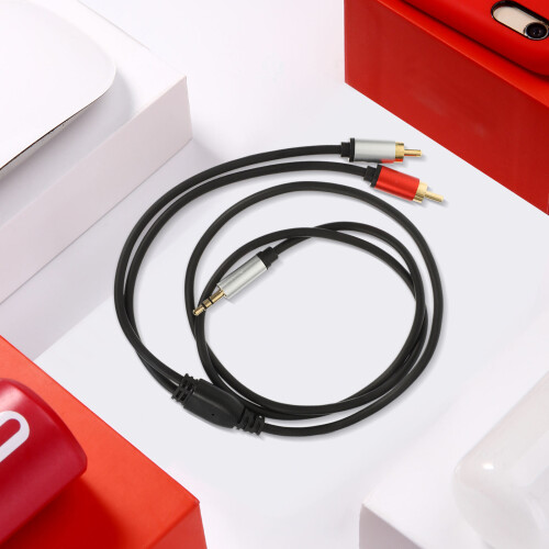 2St Audiokabel 3.5mm 2 Rca Versterker En Speaker Kabel 2