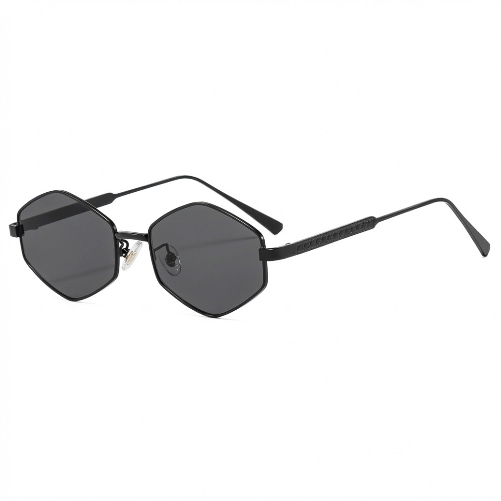 Dcph-Clothing (C1 Black Gray) Punk Retro Sunglasses Uv Protection Metal Frame