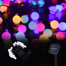 (ball) Frosted Globe Solar String Lights 100 LED IP65 Outdoor Fairy Light For Halloween Christmas 2024 Party Garden Decoration 8 Modes