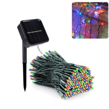 (bead) Frosted Globe Solar String Lights 100 LED IP65 Outdoor Fairy Light For Halloween Christmas 2024 Party Garden Decoration 8 Modes