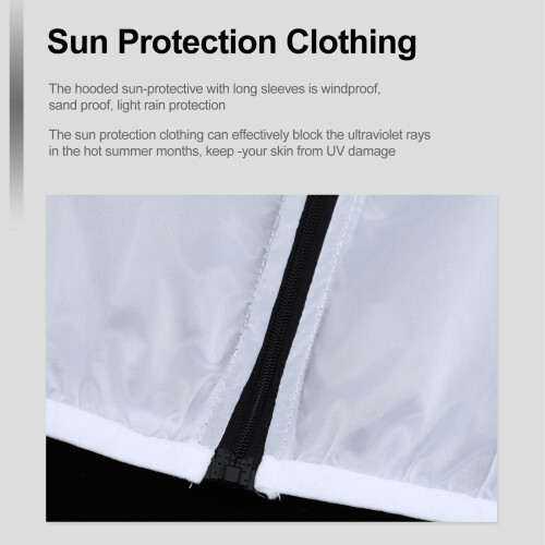1St Winddichte Waterdichte Sun-Proof Met Capuchon Wit 2