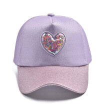 Trendy Heart Shaped Sequins Baseball Hat For Girls And-Purple