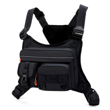 Brusttasche Outdoor Angeln Reisen Sport Weste Tasche-Schwarz