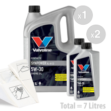 Valvoline SynPower C3 5W-30 Car Engine Oil Service Kit / Pack 7 LITRES 7L