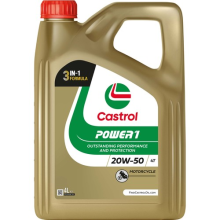 Castrol POWER1 4T 20W-50 20W50 Mineral 4 Stroke Motorcycle Engine Oil 4 Litre 4L
