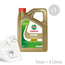 Castrol EDGE 5w-30 LL Car Engine Oil Service Kit 4 LITRES 4L