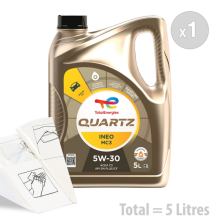 Total Quartz Ineo MC3 5w-30 Car Engine Oil Service Kit / Pack 5 LITRES 5L