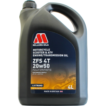 Millers Oils ZFS 4T 20w-50 Fully Synthetic Motorcycle Engine Oil - 4 Litres 4L