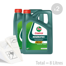 Car Engine Oil Service Kit / Pack 8 LITRES Castrol Magnatec 5W-40 C3 8L