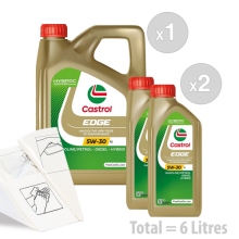 Castrol EDGE 5w-30 LL Car Engine Oil Service Kit 6 LITRES 6L