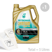 Car Engine Oil Service Kit / Pack 5 LITRES PETRONAS Syntium 5000 DM 5W-30 5L