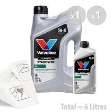 Valvoline SynPower FE 5w-30 Car Engine Oil Service Kit 6 LITRES 6L