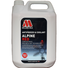 Millers Oils Alpine Red Antifreeze & Coolant Concentrate - 5 Litres 5L