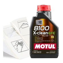 Engine Oil Motul 8100 X-Clean EFE 5w-30 Engine Oil 1 LITRE 1L plus Top-up Kit